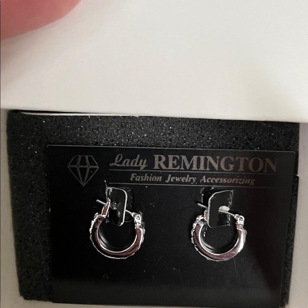 Lady Remington Silver Hoop Earrings